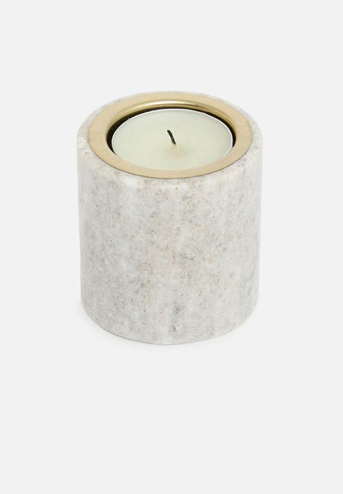 H&S - Marble tealight candle holder - sand