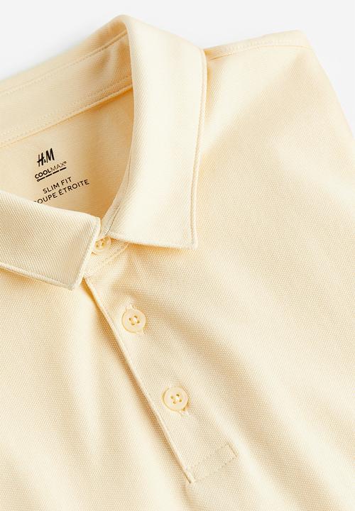 H&M - Coolmax® slim fit polo shirt - light yellow