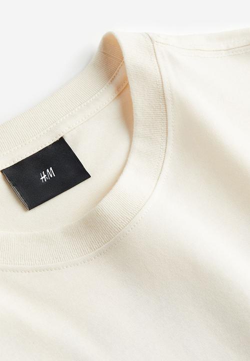 H&M - Relaxed fit printed t-shirt - cream/boring pals