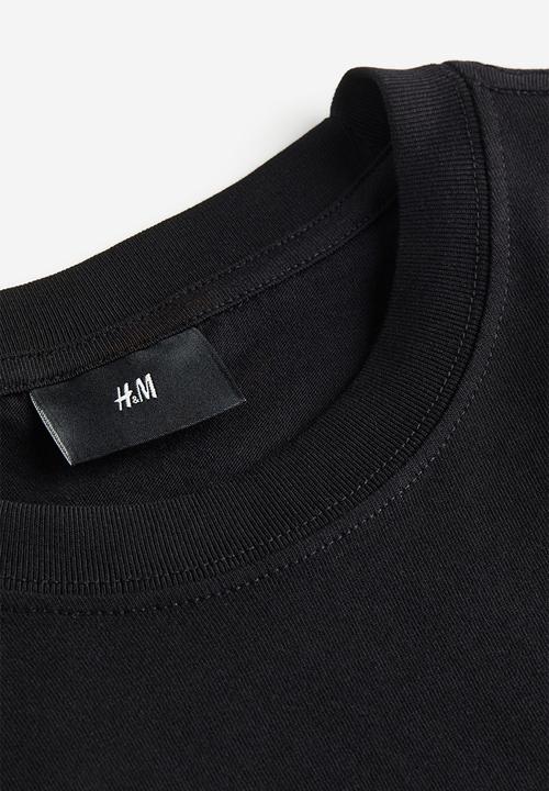 H&M - Relaxed fit printed t-shirt - black/pizza slice