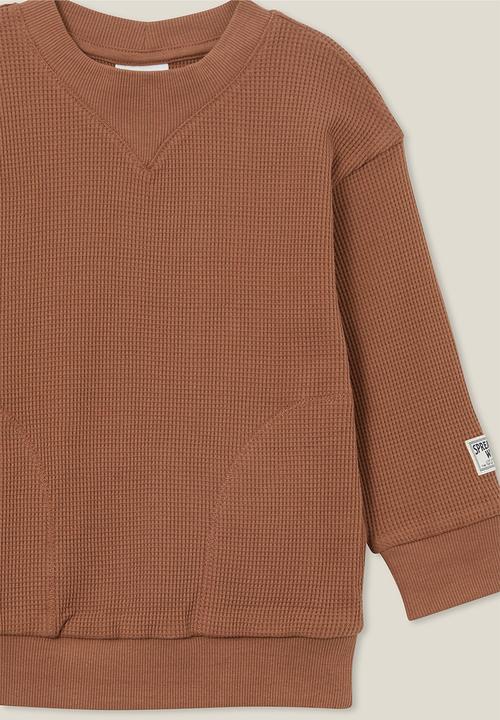 Cotton On - Long sleeve waffle pullover - coco jumbo