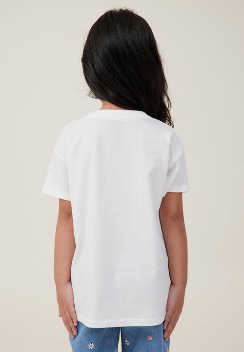 Cotton On - Poppy short sleeve print tee - vanilla/peace love