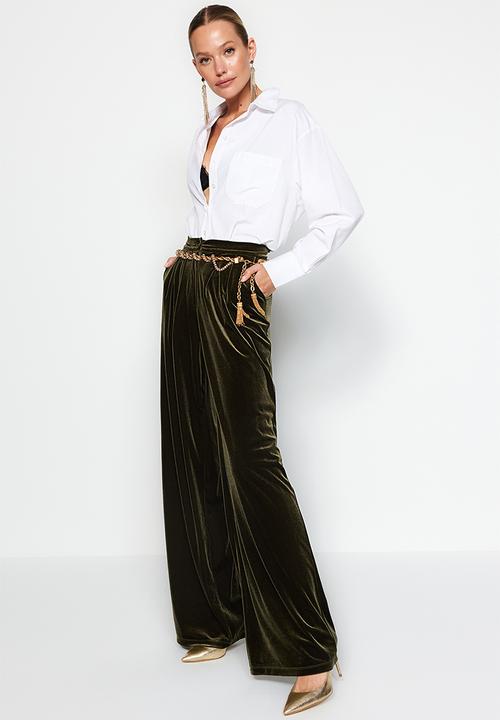 Trendyol - Corduroy trousers - khaki