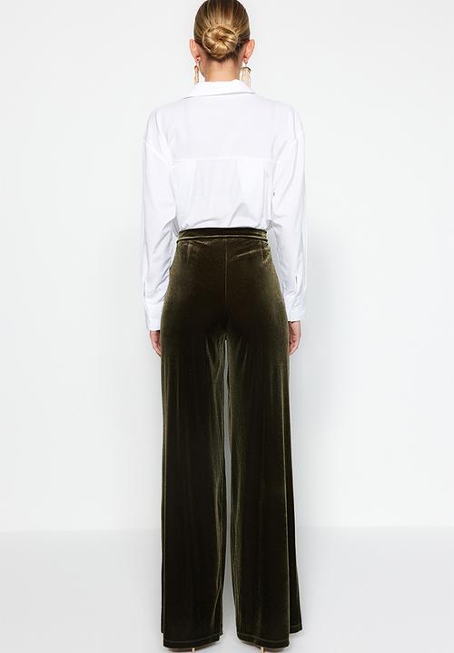 Trendyol - Corduroy trousers - khaki