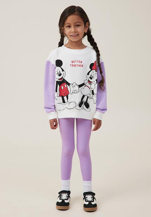 Cotton On - License dusty fleece crew neck - lcn dis mickey better together/vanilla