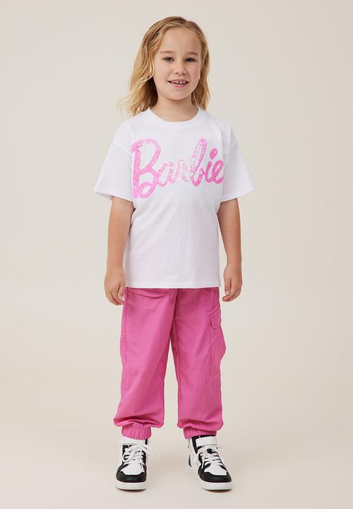 Cotton On - License drop shoulder short sleeve tee - lcn mat barbie/white