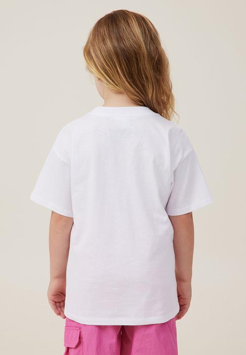 Cotton On - License drop shoulder short sleeve tee - lcn mat barbie/white