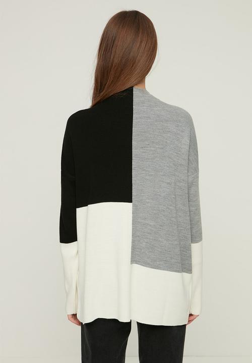 Trendyol - Colourblock stand-up sweater - black