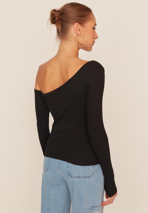 Trendyol - Off the shoulder fitted blouse - black