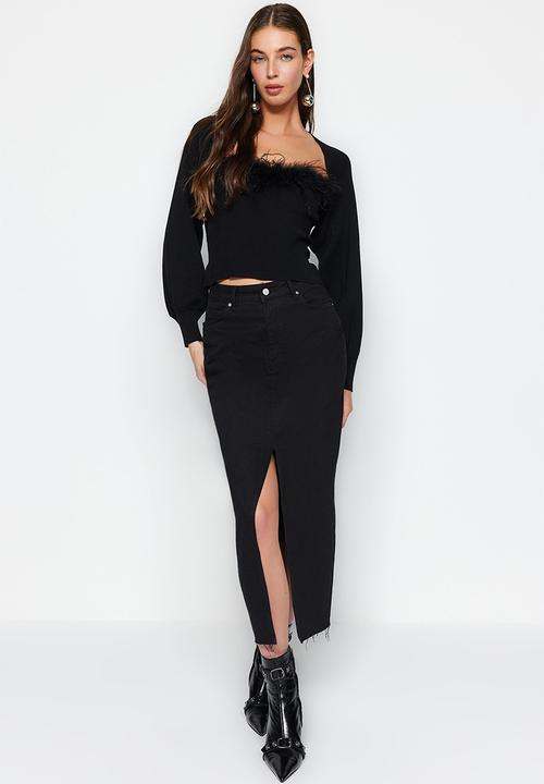 Trendyol - Faux fur cardigan - black