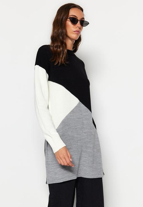 Trendyol - Colourblock knitwear sweater - black