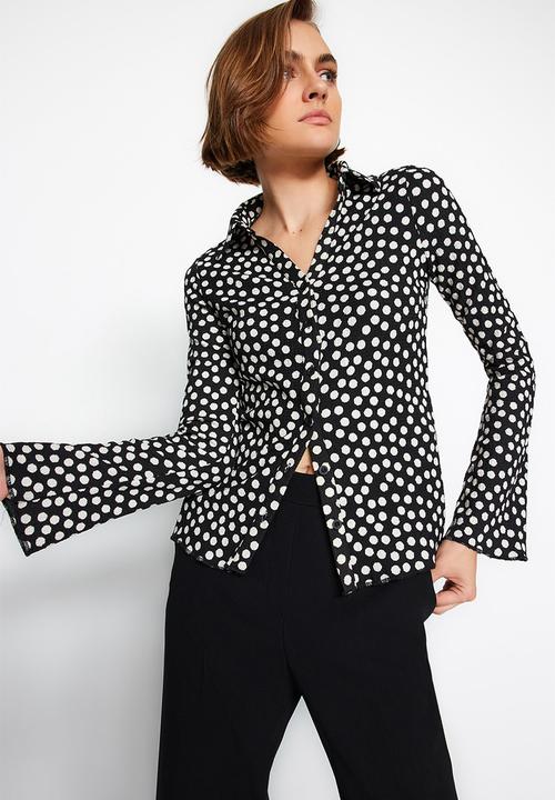 Trendyol - Polka dot shirt - black
