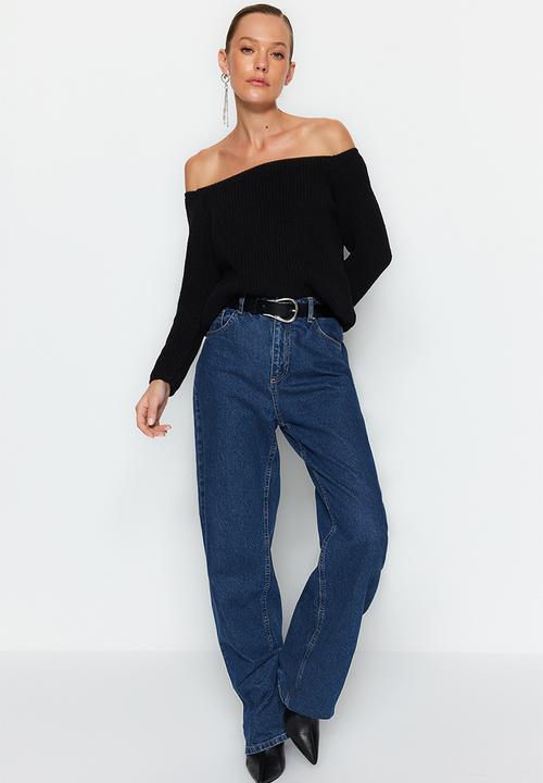 Trendyol - Carmen collar sweater - black