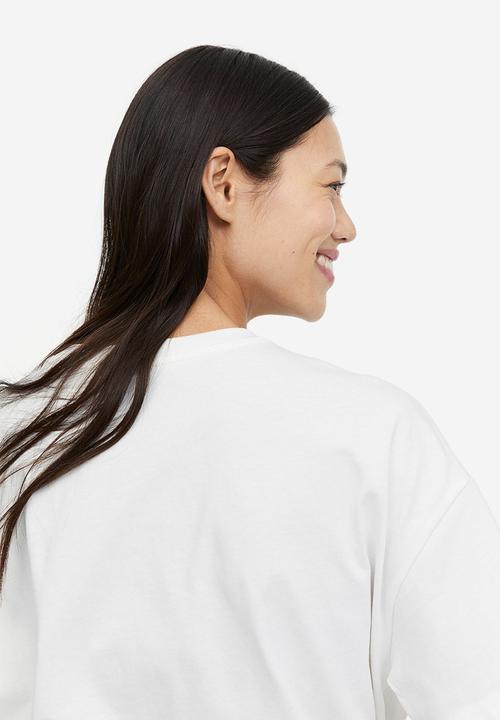 H&M - Oversized printed t-shirt - white/mickey mouse