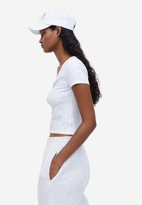 H&M - Ribbed top - white