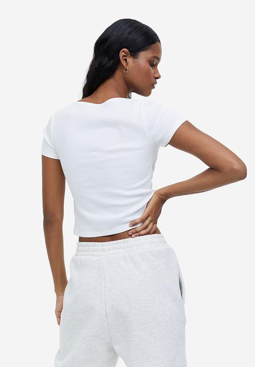 H&M - Ribbed top - white