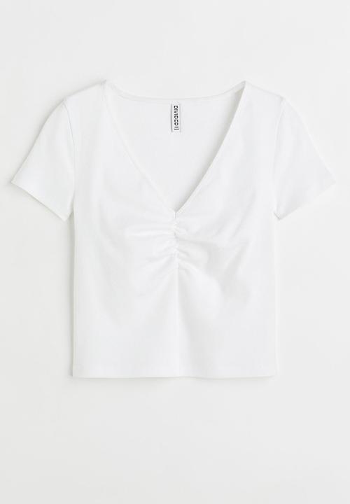 H&M - Ribbed top - white