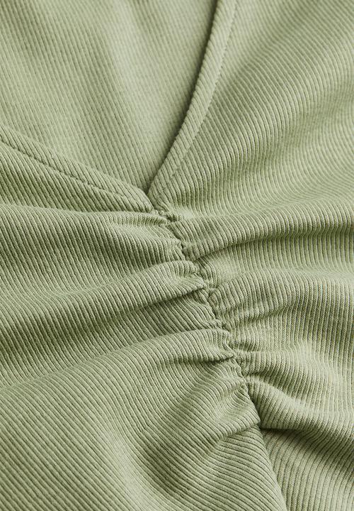 H&M - Ribbed top - light khaki green