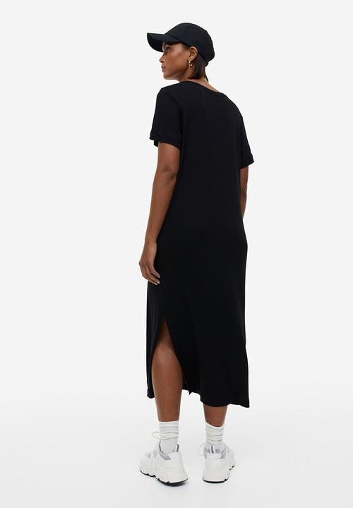 H&M - Ribbed jersey dress - black