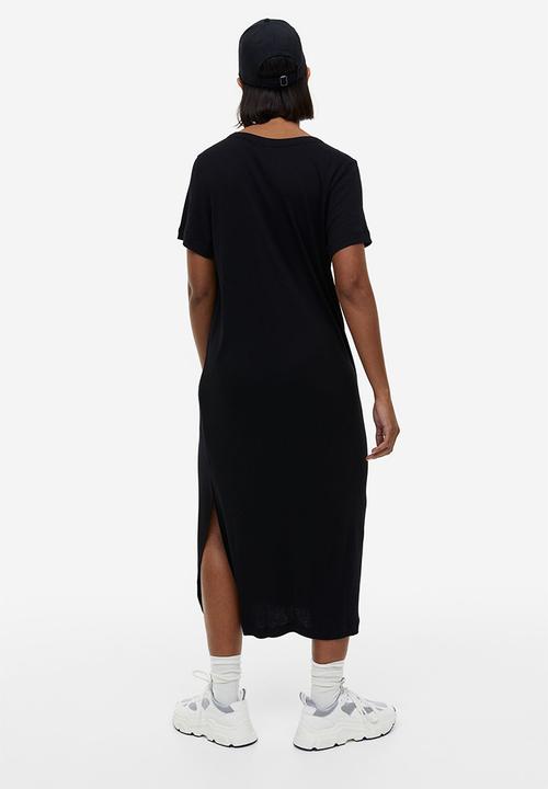 H&M - Ribbed jersey dress - black