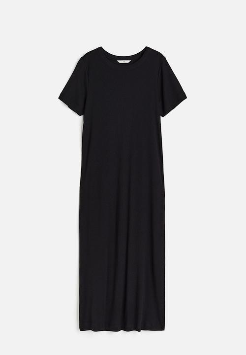 H&M - Ribbed jersey dress - black