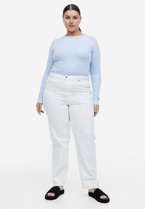 H&M - Ribbed modal-blend top - light blue