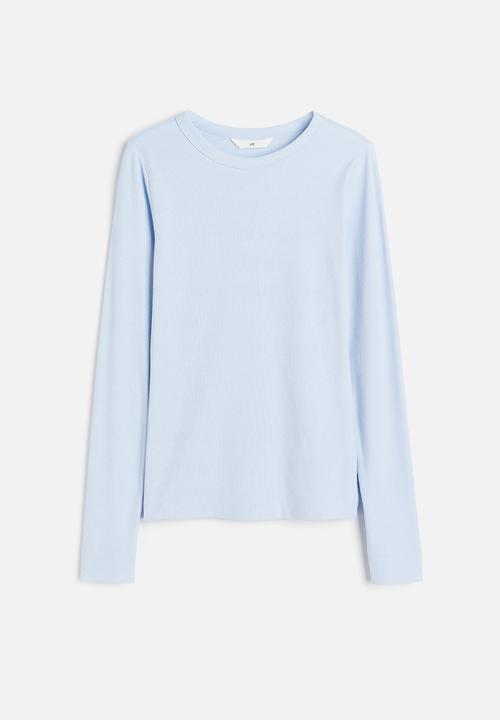H&M - Ribbed modal-blend top - light blue