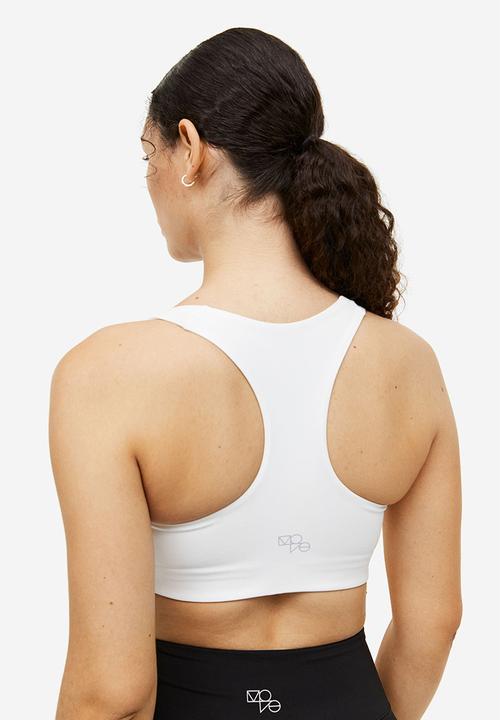 H&M - Drymove™ medium support sports bra - white