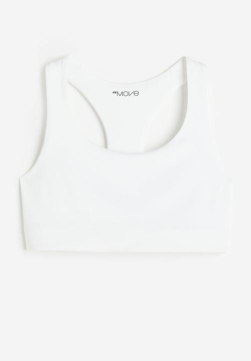 H&M - Drymove™ medium support sports bra - white
