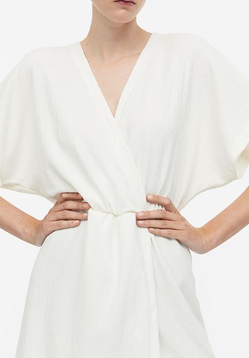H&M - Crinkled wrap dress - white