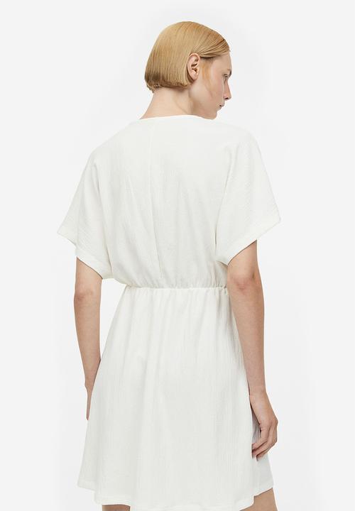 H&M - Crinkled wrap dress - white
