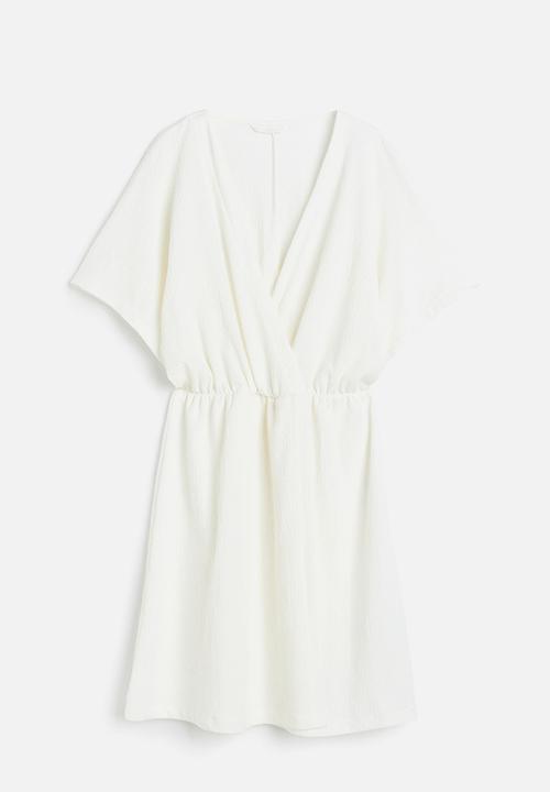 H&M - Crinkled wrap dress - white