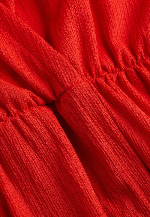 H&M - Crinkled wrap dress - red