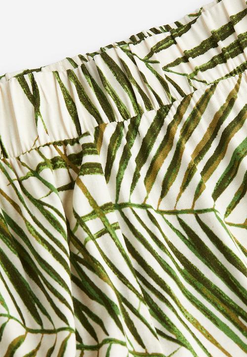 H&M - Pull-on jersey trousers - light beige leaves