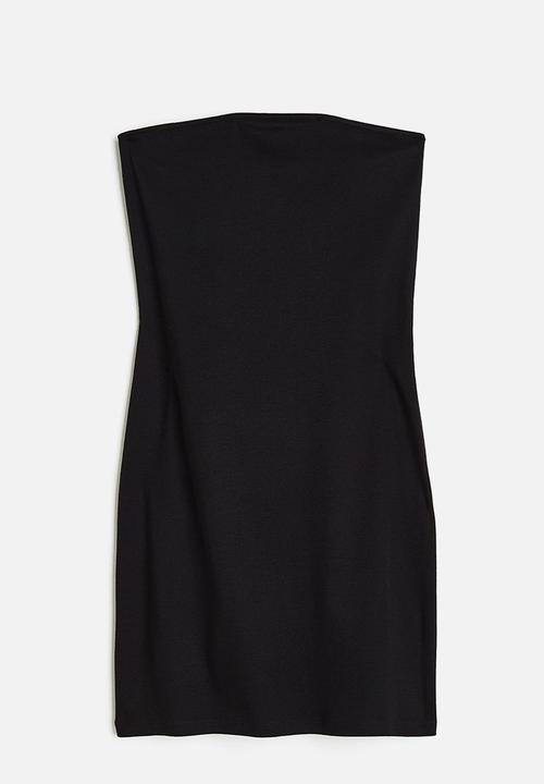 H&M - Ribbed bandeau dress - black