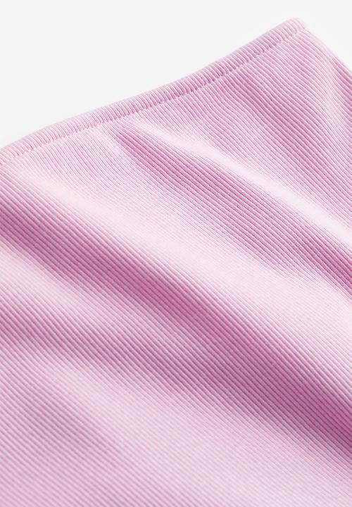H&M - Ribbed bandeau dress - light pink
