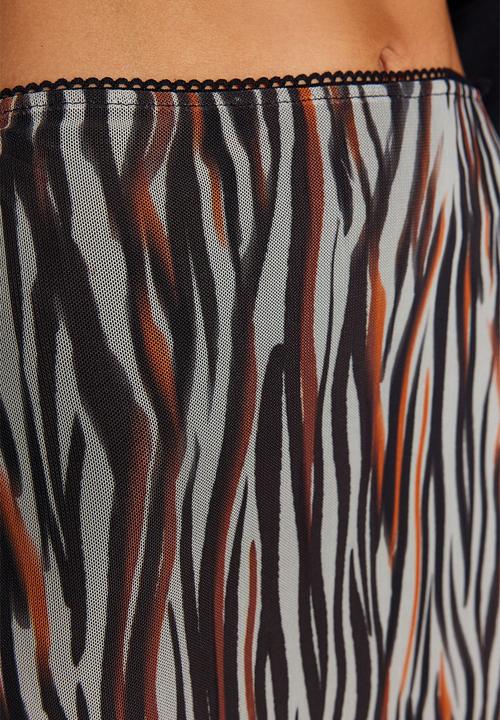 Trendyol - Printed midi skirt - brown