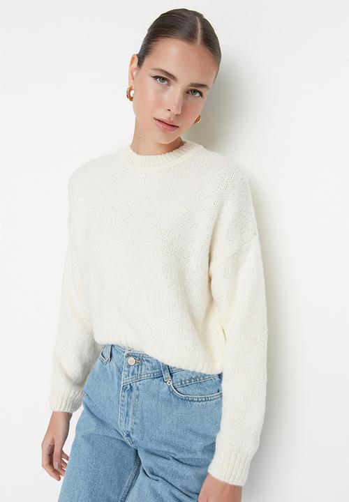Trendyol - Soft textured basic sweater - ecru