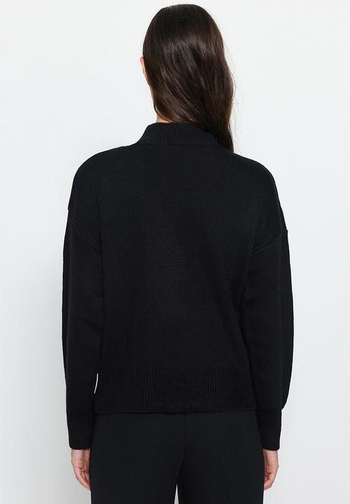 Trendyol - Stone detailed crew neck sweater - black