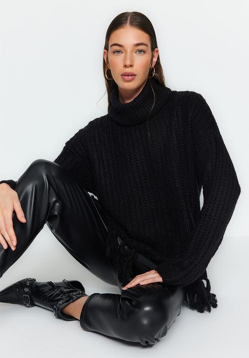 Trendyol - Tricot detail sweater - black