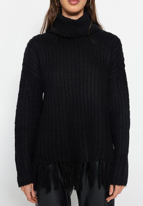 Trendyol - Tricot detail sweater - black