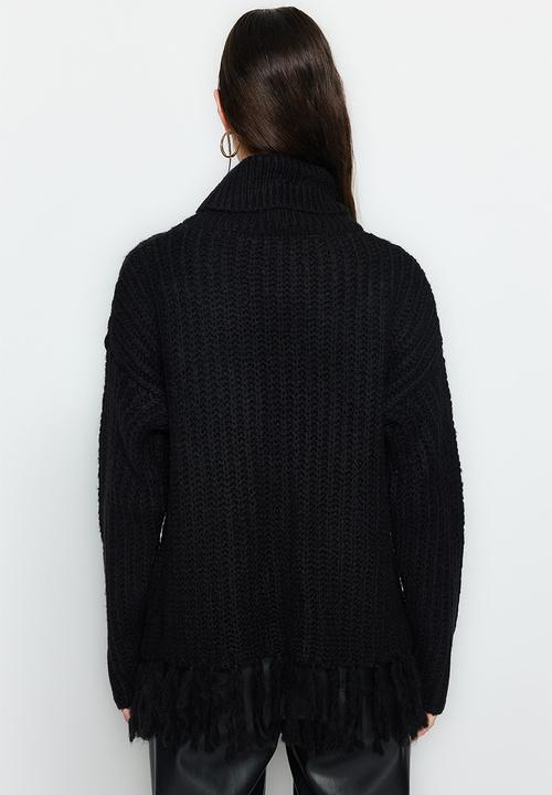 Trendyol - Tricot detail sweater - black