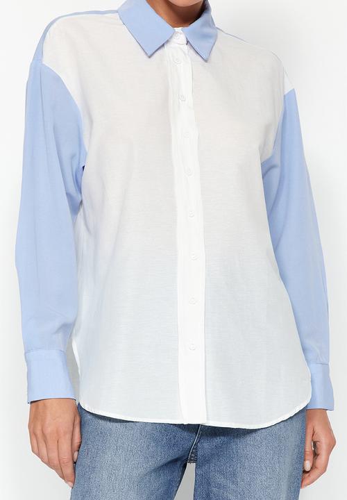 Trendyol - Colourbloack shirt - blue/ecru