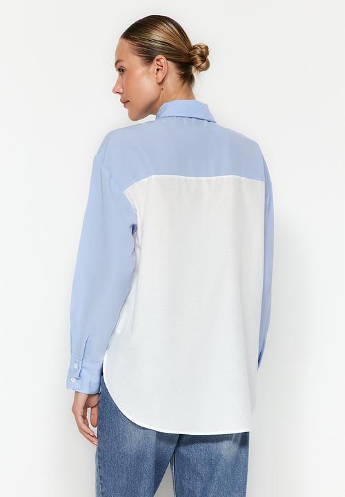 Trendyol - Colourbloack shirt - blue/ecru