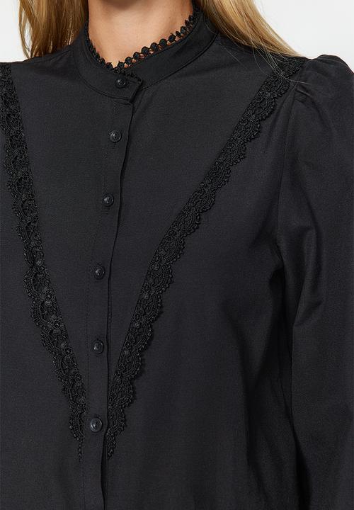 Trendyol - Boho lace shirt - black
