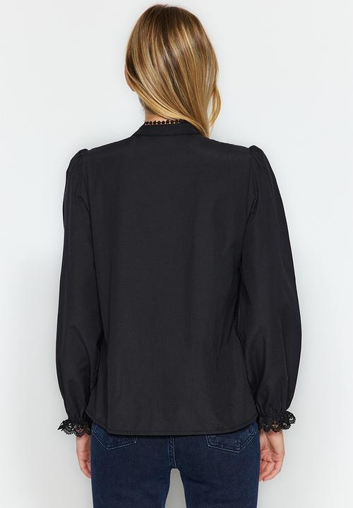 Trendyol - Boho lace shirt - black