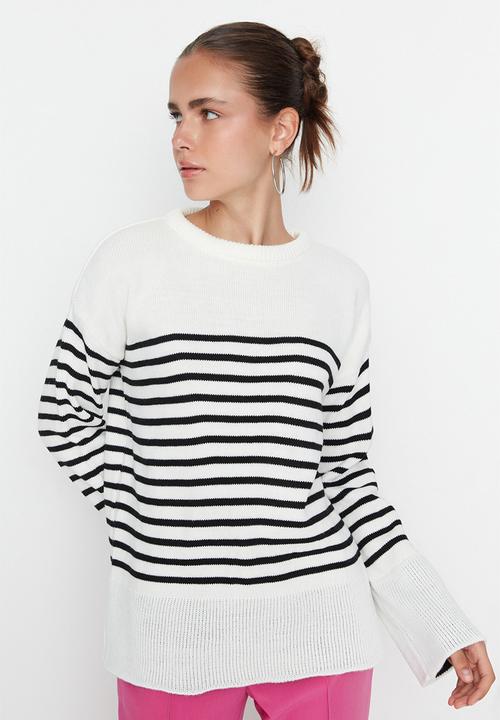 Trendyol - Striped sweater - ecru