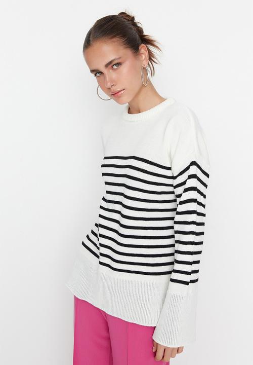 Trendyol - Striped sweater - ecru