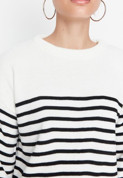 Trendyol - Striped sweater - ecru