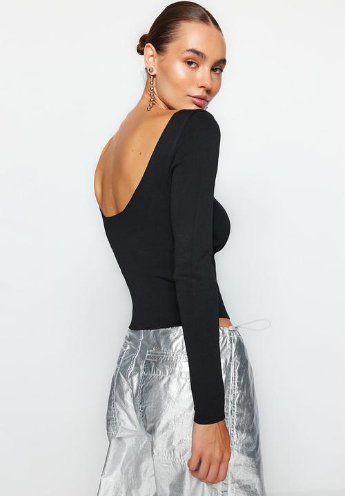 Trendyol - Open back sweater - black